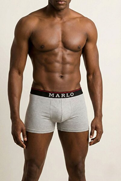 marlo Gray Premium Men's Boxer with Belt Flexible Cotton Stretch Fabric Comfo...