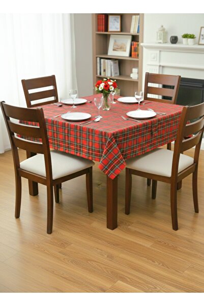 MiniStand Scottish Red Plaid Thin Tablecloth for 6 People Living Room Table 1...