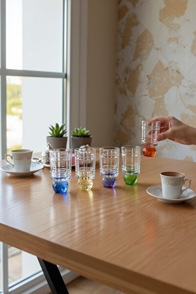 PAŞABAHÇE CAM Kahve yanı su bardağı kesme dekorlu