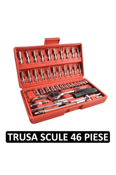 hoffmans Trusa Scule 46 Piese - Profesionala, Chei Tubulare, Biti, Torx, Imbu...