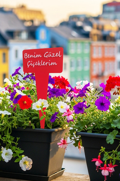 Flipped Dekoratif Bahçe Saksı Etiket Süsü Benim Güzel Çiçeklerim