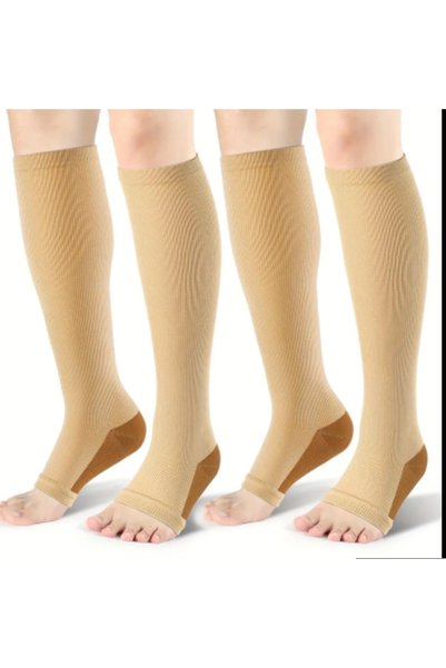 ORGANICYOU Yiwu 1 Pair Open Toe Compression Socks - Fingerless Compression for Women and Men (XXL)