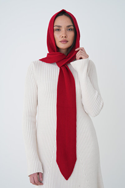 MG OTANTİK Women's Hooded Scarf Soft Textured Knit Shawl