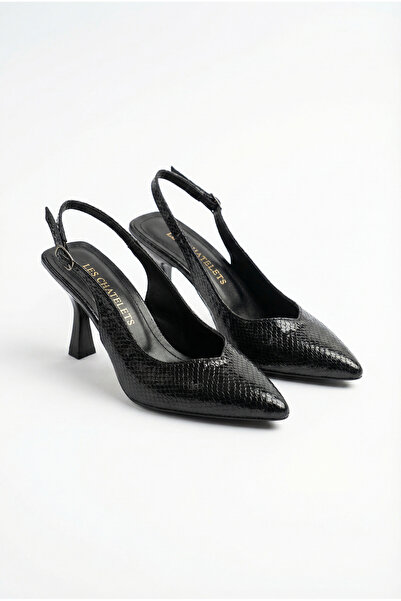 Les Chatelets Serpentine D’Or Women's Snake Pattern Slingback Heeled Shoes