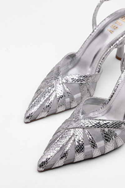 MARY ασημένια βραδινά παπούτσια γυναικεία παπούτσια με τακούνι λεπτό τακούνι ...