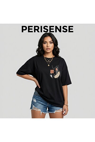 PERISENSE Γυναικείο μπλουζάκι AI Creative Minimal Printed Premium από χτενισμ...