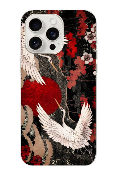 moonset Iphone 16 Pro Uyumlu Baskılı Yumuşak Silikon Şeffaf Telefon Kılıfı