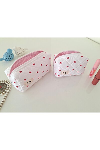 MB Козметична чантичка с мотив сърце, комплект от две