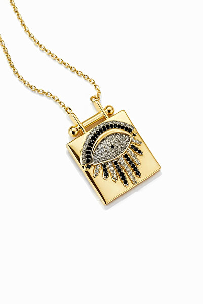 Sense of Atelier Eyelock Eye Figured Lock Design Black & White Zircon Stone G...