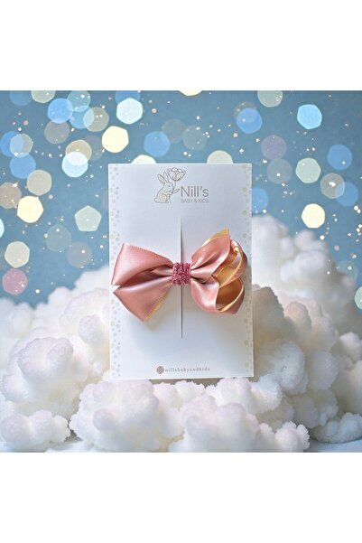 Nills Baby & Kids Satin Bow Detailed Snap Hair Clip - Pink