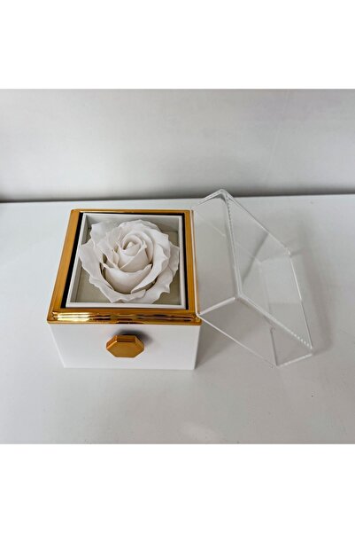 FY FashionForYou Elegant Best Wishes rotating box, with soap rose and stainle...