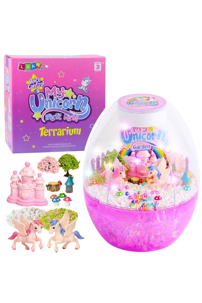 LEAN Kit creativ terariu cu unicorni, lampa de noapte cu control vocal DIY