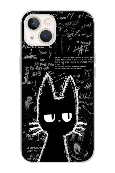 moonset Iphone 14 Uyumlu Baskılı Yumuşak Silikon Şeffaf Telefon Kılıfı