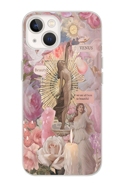 moonset Iphone 14 Uyumlu Baskılı Yumuşak Silikon Şeffaf Telefon Kılıfı