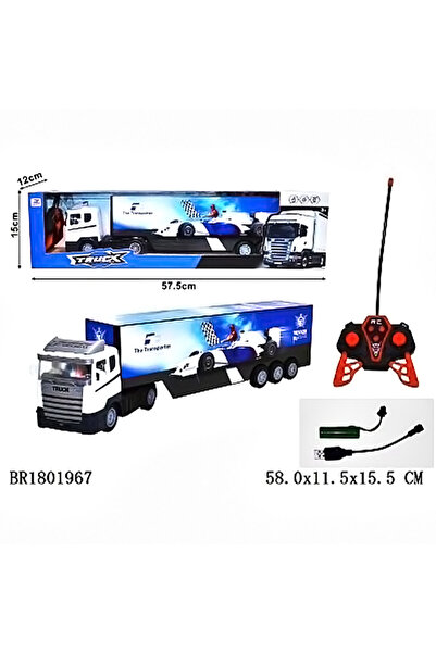 SergadiOnline.ro Camion tir 60 cm cu acumulator, remorca si radiocomanda