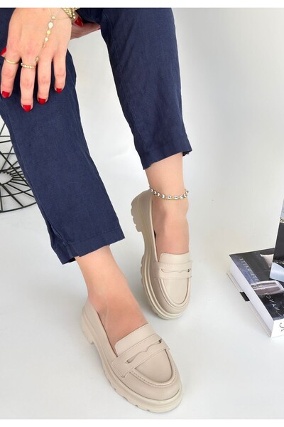 FRESCO SCARFS Narli Beige Skin Oxford Shoes