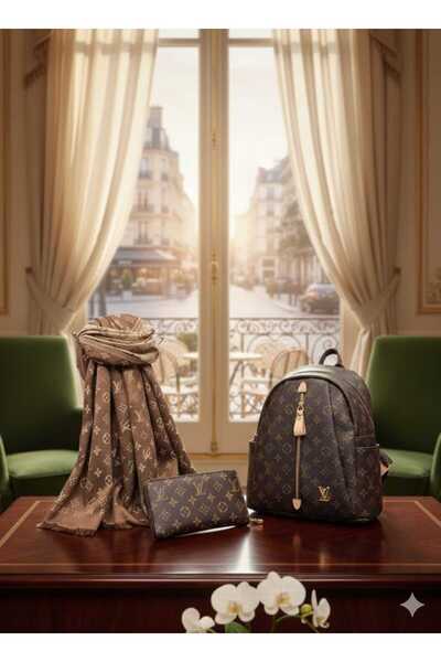 w white stars sports & wear Women-Girls Lv Pattern 3-Piece Set (Backpack+Wall...