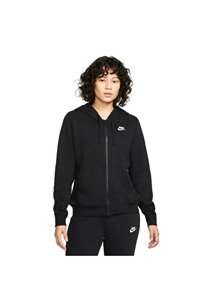 Nike W Nsw Club Flc Fz Hoodie Std Kadın Siyah Günlük Stil Sweatshirt DQ5471-010