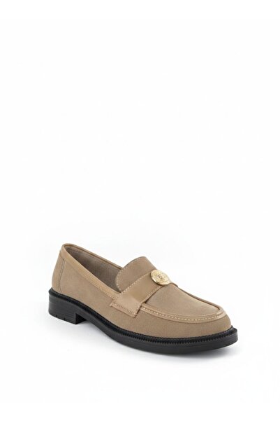 guijarro Women's Gold Embroidered Premium Mink Suede Loafer Shoes - Office an...