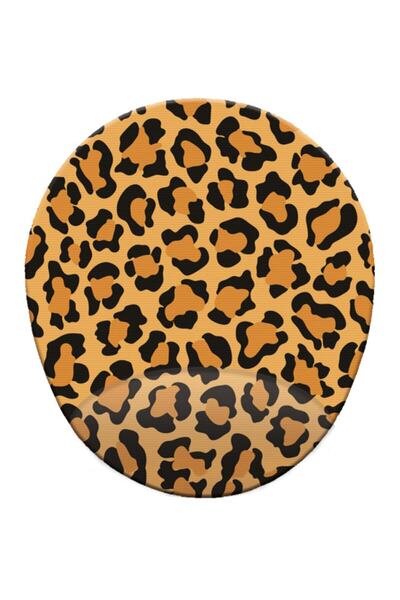 HobiShop Ovalna podloga za miša sa leopard uzorkom i podrškom za zglob