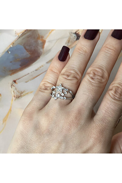 GOX Double Row Round Stone Star Ring
