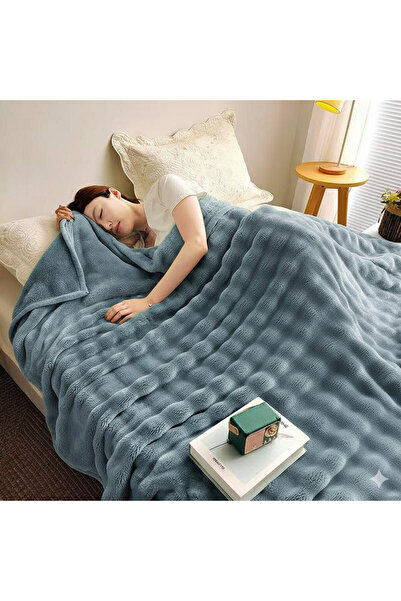 Truva Home Double Bed Blanket – Faux Rabbit Fur, 200x230 cm, Ultra Soft