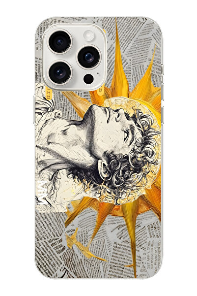 moonset Iphone 14 Pro Max Uyumlu Baskılı Yumuşak Silikon Şeffaf Telefon Kılıfı