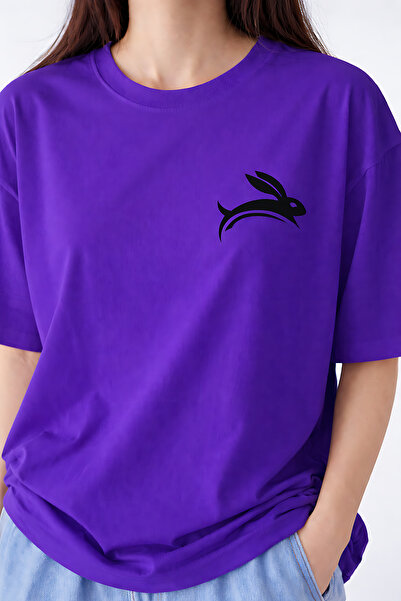 ArtYus Bouncing Bunny Printed Cotton Relaxed Fit Round Neck Unisex T-Shirt