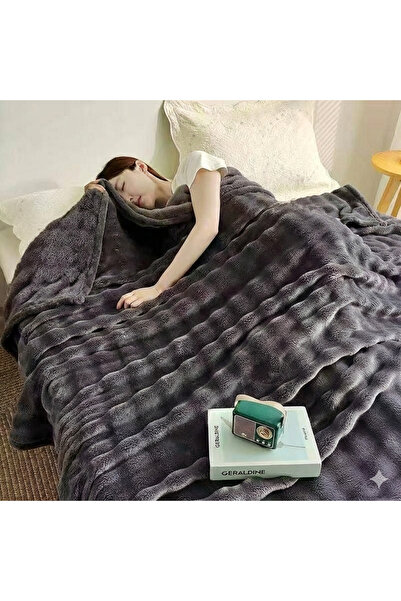 Truva Home Double Bed Blanket – Faux Rabbit Fur, 200x230 cm, Ultra Soft