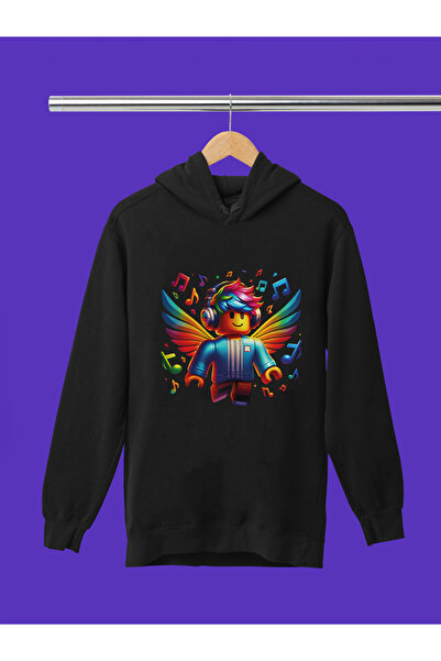 MAGORS Roblox Printed 3 Yarn Quality Soft Texture Hooded Children's Sweatshirt
