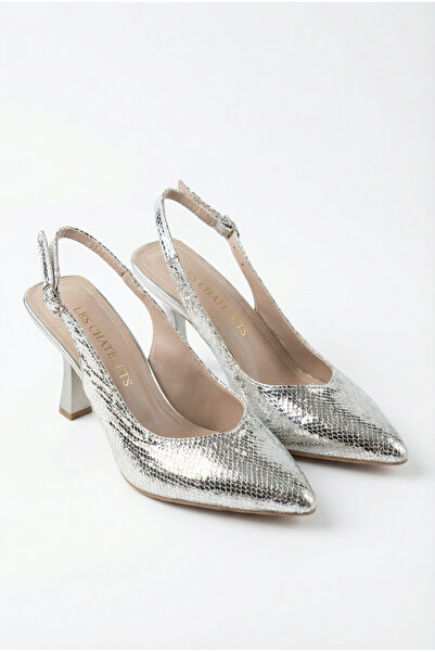 Les Chatelets Serpentine D’Or Women's Snake Pattern Slingback Heeled Shoes