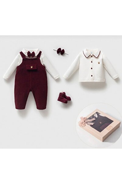 Baby Aden Babyaden Velvet Jumpsuit Inner Bodysuit Socks Bow Tie Boxed Gift Ba...