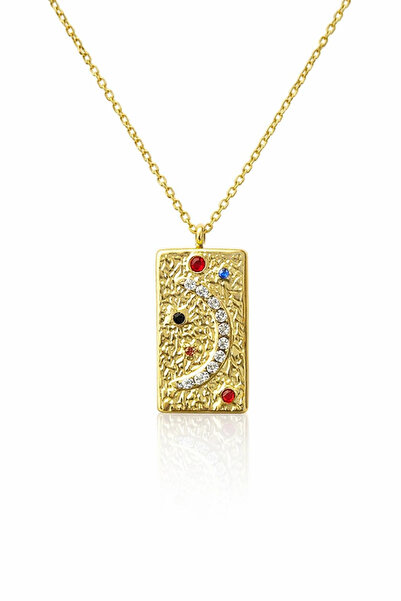 ÇAĞ MODA AKSESUAR Rectangular Plate Steel Necklace