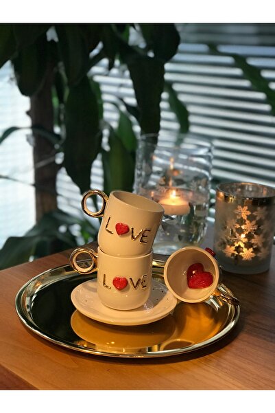 Deniz Kızı Seramik Valentine's Day Cup/ Love Is in the Bottom / Handmade Cera...