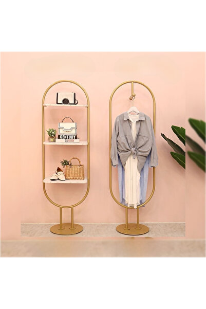 MD Vİtrin Dekorasyon GOLD STATİK BOYALI İKİLİ OVAL MAĞAZA STANDI ,ASKILIK , M...