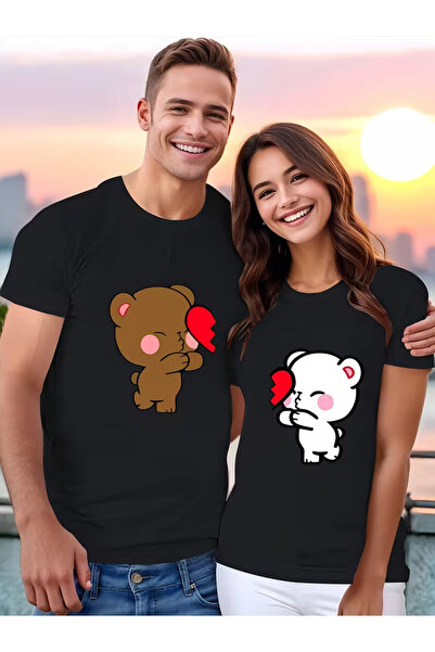 EYMORA Tricou asortat pentru cupluri cu ursuleți de pluș de Ziua Îndrăgostiți...
