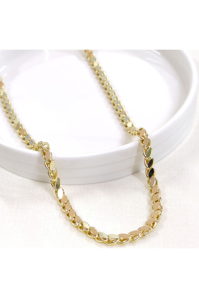Güler Yüzlü Silver XUPING 5 MM ARPA ZİNCİR 50 CM KOLYE GOLD