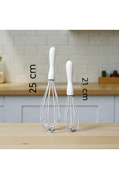 IVORY Silicone 2-Piece Whisk Set, White