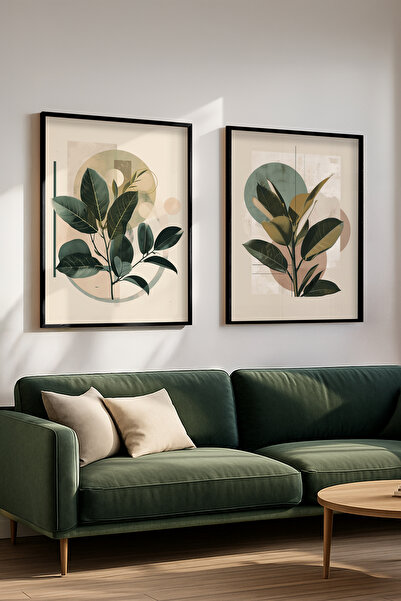 STARYUNA Set de pictură dublă cu tematică de frunze geometrice și natură, cu ...