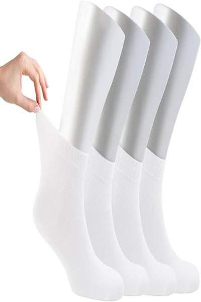 Ozzy Socks Kadın 4 Çift Bambu Lastiksiz Sıkmayan Diabetik Bilek Çorap