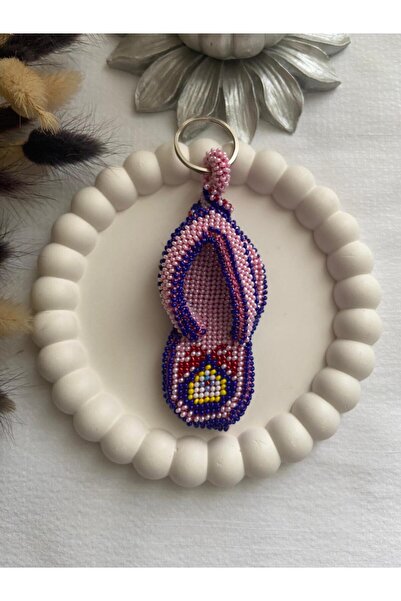 Handmade KUM BONCUK EL İŞİ NAZAR BONCUKLU PARMAK ARASI TERLİK ANAHTARLIK