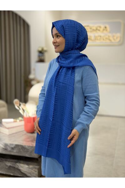 Imannoor İMAN KARE DESEN NAİA ŞAL BLUE