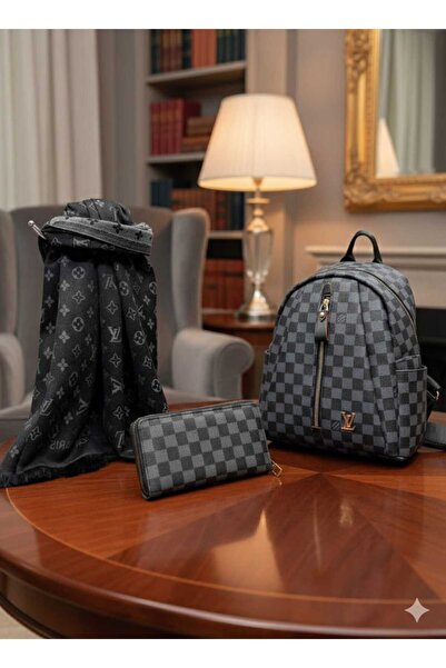 w white stars sports & wear Women-Girls Lv Pattern 3-Piece Set (Backpack+Wall...