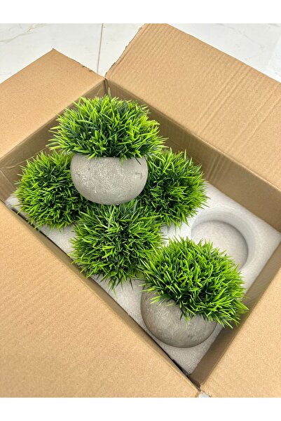 FB Cup Σετ 6 τεμαχίων τεχνητού χόρτου σε ειδική γλάστρα από πολυστόουν - Διακ...