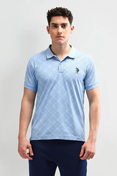 U.S. Polo Assn. Mens Blue Printed Polo Shirt