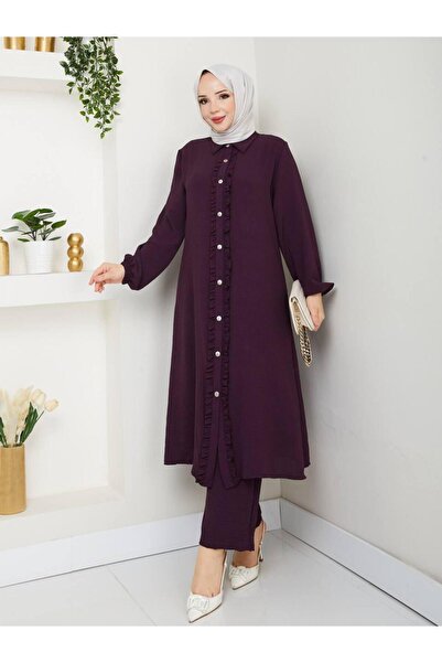 LEAF Fashion for Women Double Aerobin Suit Tunic Trousers with Front Placket ...