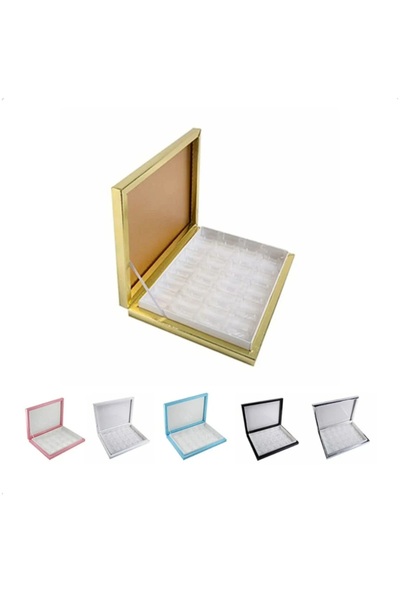Renklerin Atölyesi 24 lü seperatörlü cikolata kutusu 32×24 cm -Gold