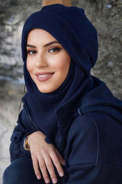 Aişe tesettür Lacivert Maskeli Bere
