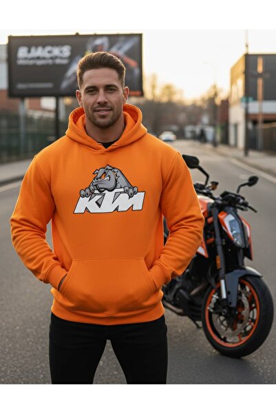 BJACKS Motorsports Wear Ktm Orange Hoodie – Strong Posture, Street-Spirited D...