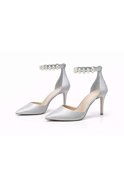 Moda Line Stone-Embellished Ankle-Strap Heeled Women's Shoes.